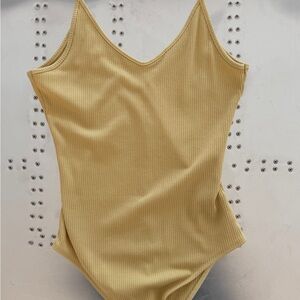 American Eagle Outfitters Kids Ribbed One-Piece in Mustard Yellow
